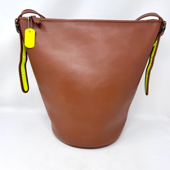 Coach Duffle Bag Calf Leather 34407 Saddle w Glo Light - Picture 1 of 12